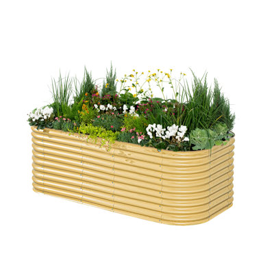 32" Tall 10 In 1 Modular Metal Outdoor Raised Garden Bed