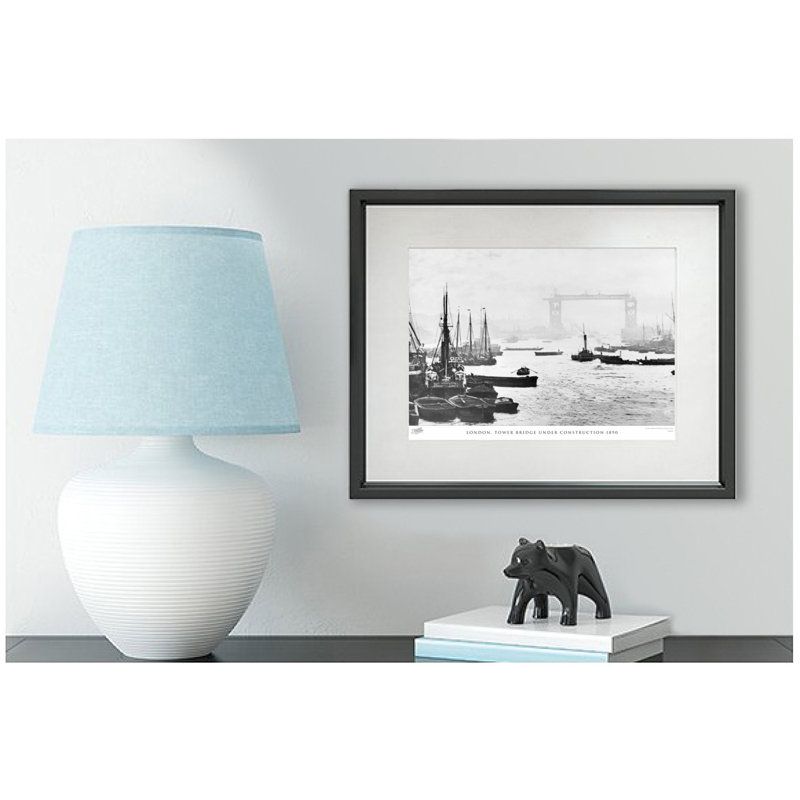 London, Tower Bridge Under Construction 1890 by Francis Frith - Single Picture Frame Print, 28cm H x 36cm W x 2.3cm D