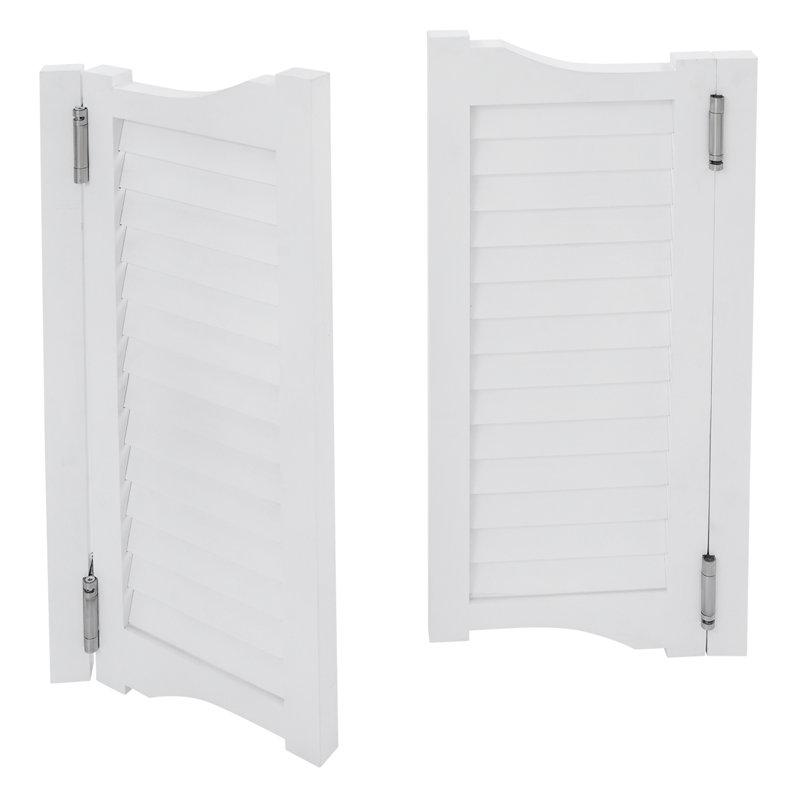 Solid Wood Paneled Café / Saloon Door, 35.43" H x 31.49" W, White