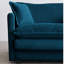 Causeuse modulaire rembourrée en chenille bleue avec 2 repose-pieds et coussins pour le salon
