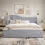 Lit de jour simple tapissier en L rembourré avec lit gigogne-529057926