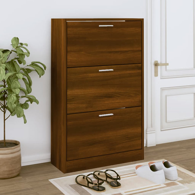 9 Pair Flip Down Shoe Storage, Brown