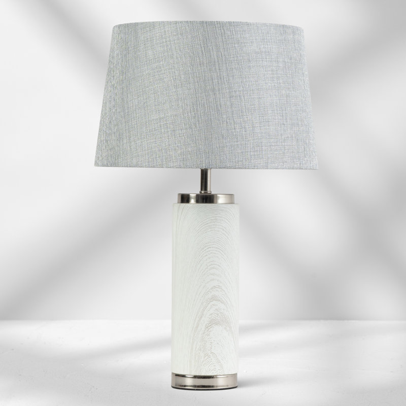 Asghar Metal Table Lamp, Grey, Grey