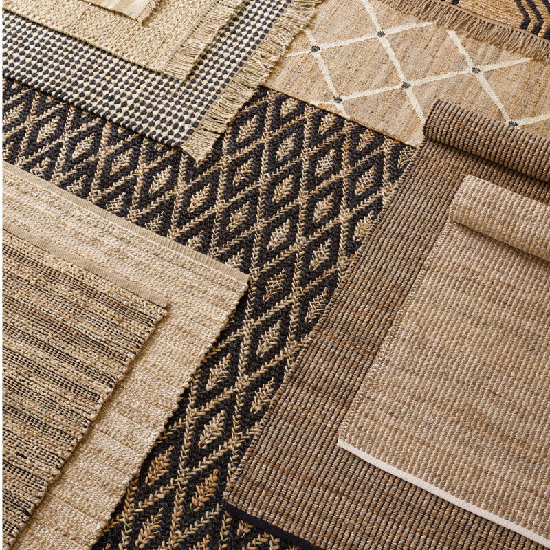 Simba Handwoven Jute Rug, Rectangle 2' x 3', Black