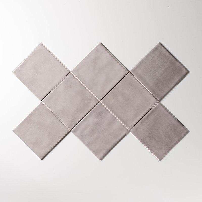 Carrelage mural en céramique émaillée gris tourterelle 6 "x6" Safi, Gris colombe brillant