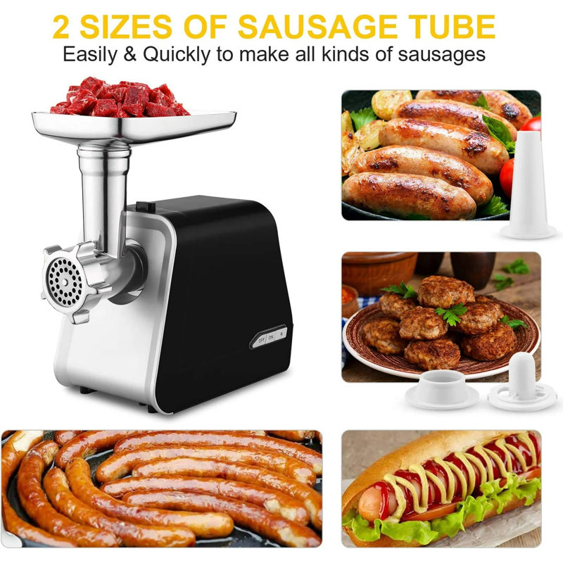 Hachoir à viande électrique avec 3 plaques à hacher, hachoir à aliments avec saucisse et kubbe, qualité alimentaire