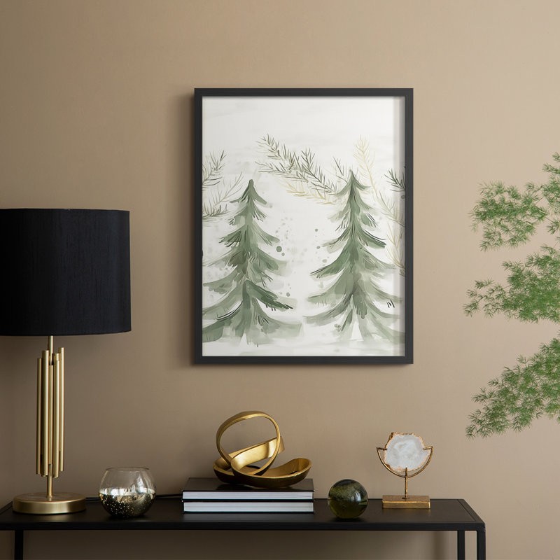 «Christmas Holiday Art CDXVII», reproduction d'art encadrée - bois massif, Noir, noir, noir, noir, H 30 po x l 24 po