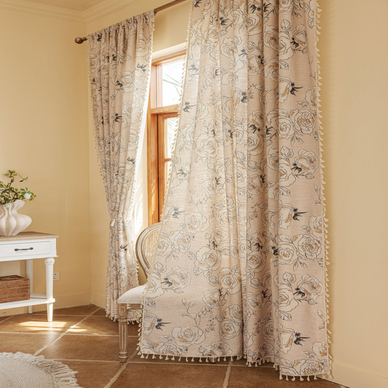 Polyester Exquiste Pattern Print Curtains 2 Panel, 52" W x 84" L