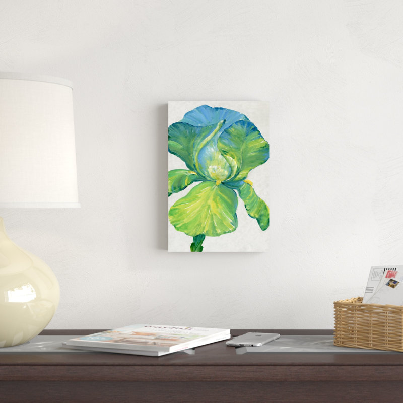 Iris Bloom en vert II, H 12 po x l 8 po