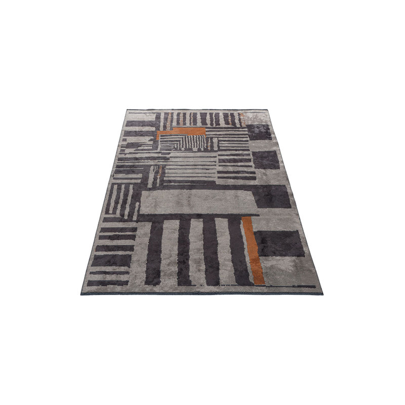 Gitel Geometric Hand Loom Indoor / Outdoor Area Rug, Rectangle 7'10" x 9'10"