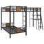 Lit superposé en L avec lit mezzanine avec bureau et tablette