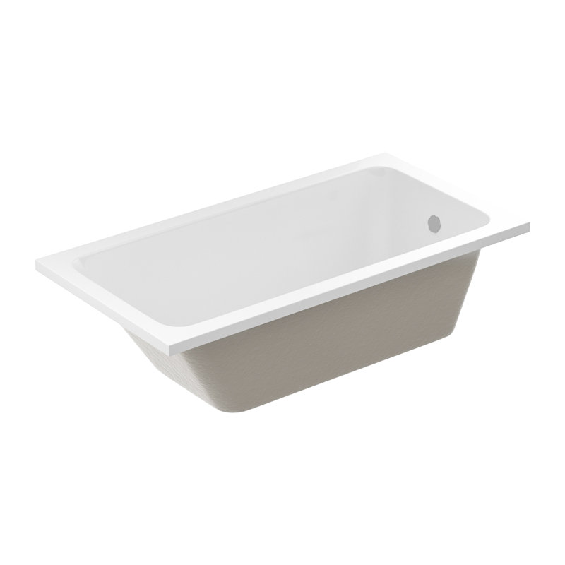 Baignoire de trempage en acrylique blanche 58 "x 29 1/2" avec trop-plein réversible, 17.75"H X 58"L X 29.5"W