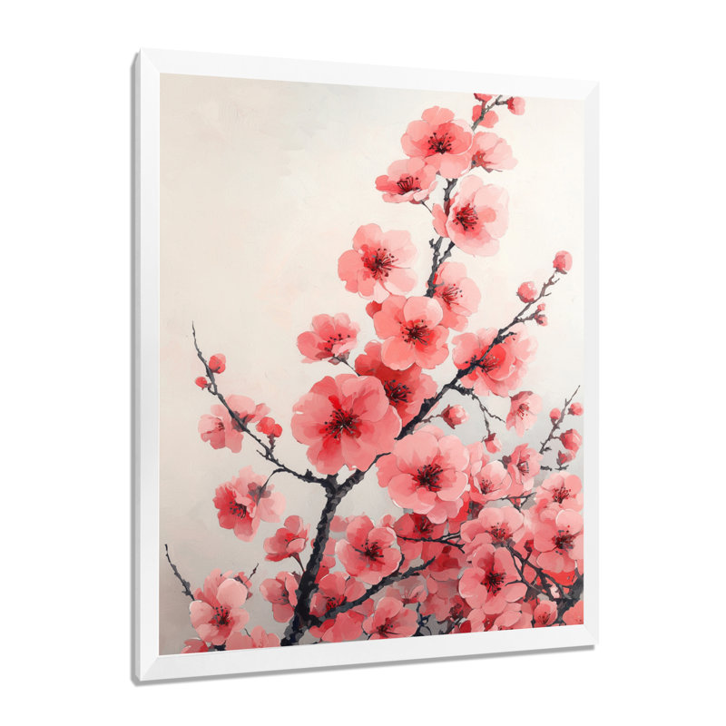 Regan - impressions sur toile florales, H 32 po x l 16 po, Reproduction encadrée d'une seule photo, Blanc