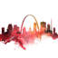 «Red Barrel Studio® Circle Art Group», reproduction d'art sur toile tendue: St. Louis Watercolor Cityscape II-966171731