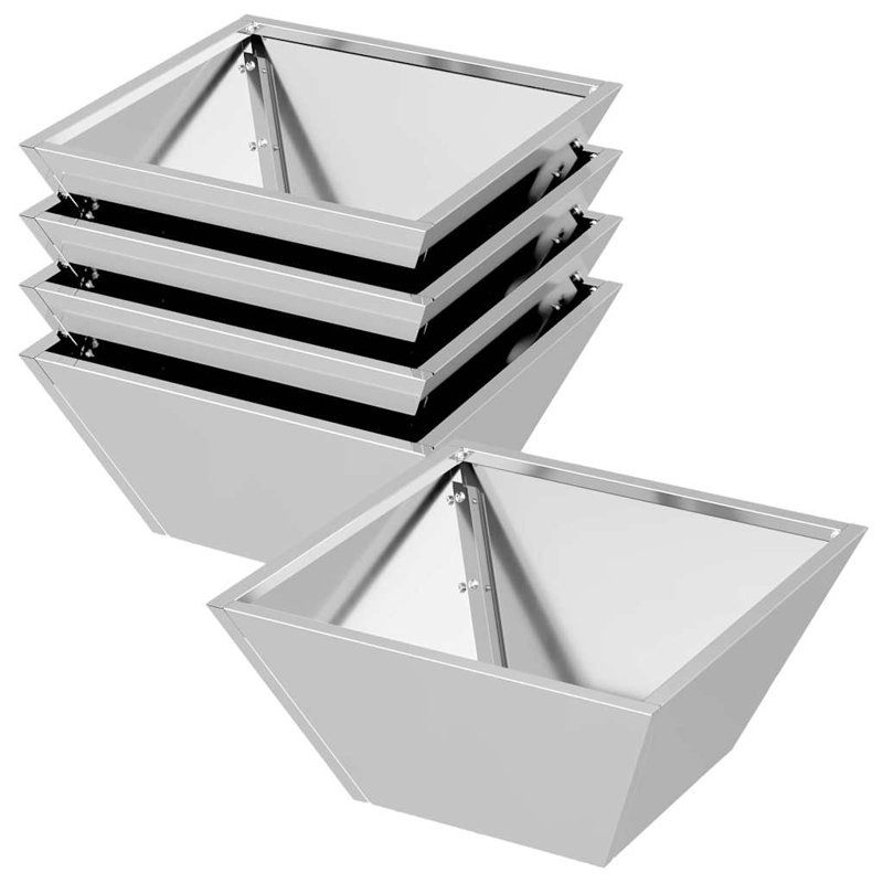 Garden Planter Decor Metal Trapezoidal Outdoor Modern Terrace Holder, 15cmH x 35cmW x 35cmD