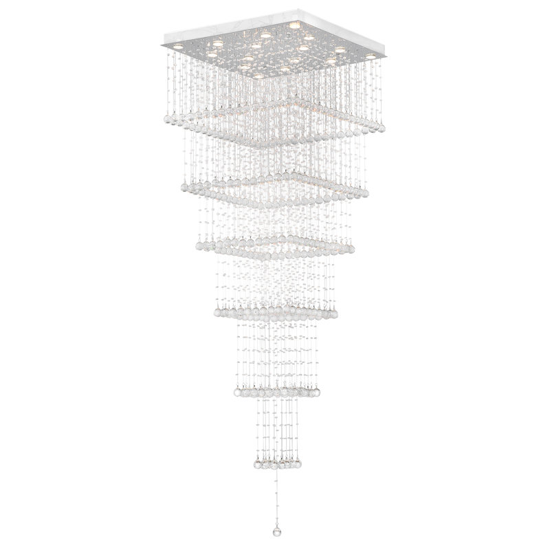 Plafonnier encastré à niveaux 32" 16 lumières lustre Slawson