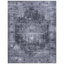 Tucson Vintage Look Machine Washable Non-Slip Area Rug in Black & Grey