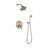 Complete Wall Mount Rainfall Shower System With Round  Handheld Spray-72014836