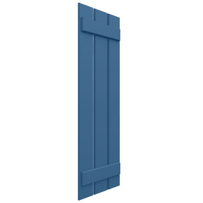 11 1/4"W x 51"H EnduraCore Composite Two Board Spaced Board-n-Batten Shutters, Sojourn Blue (Per Pair - Hardware Not Included)