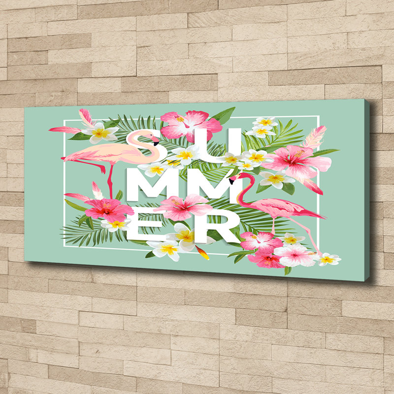 Holidays And Flamingos - Wrapped Canvas Print