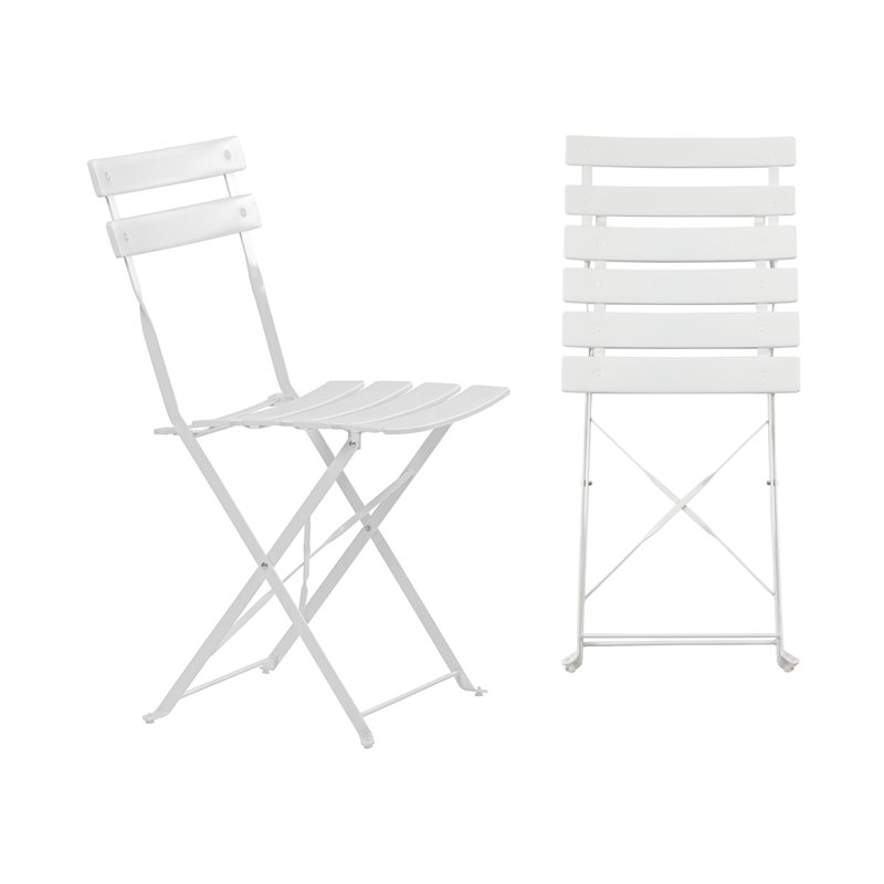 Metal Patio Folding Chair Folding Chair Set, White