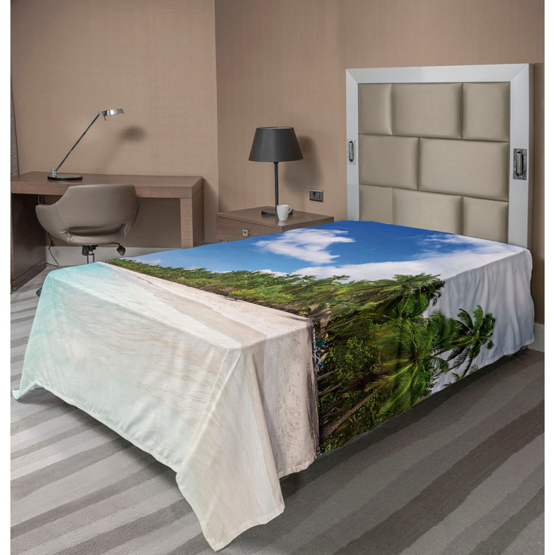 Drap-housse Ambesonne Tropi, Drap plat pour lit simple