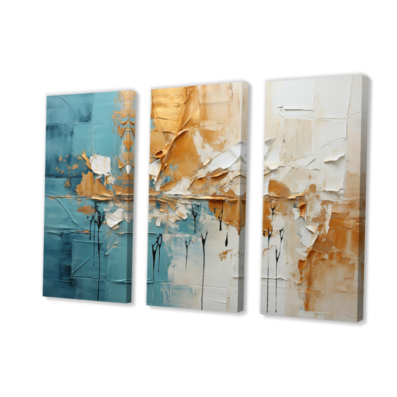 Transcendent Textures I - 3 impressions sur toile tendue, H 28 po x l 36 po x P 1 po