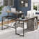 Khairi 60'' L-Shaped Lift Top Desk with Storage Cabinet, Executive Desk with Open Compartments and Adjustable shelfs