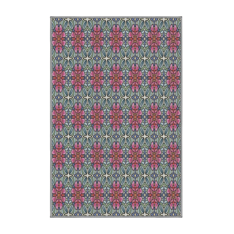 Tapis décoratif rose, Rectangle 6 pi x 9 pi