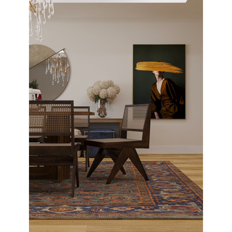 Rock My Classics Wool Oriental Area Rug in Orange/Blue, Rectangle 12' x 16'