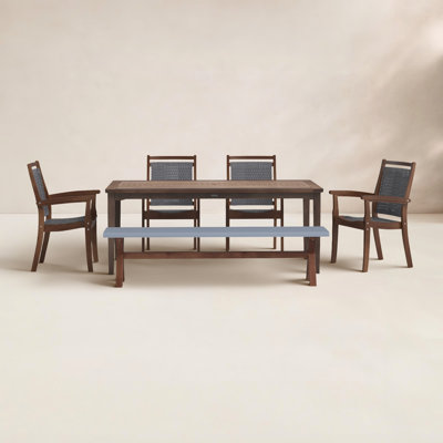 Fleur 76" Eucalyptus Patio Dining Set