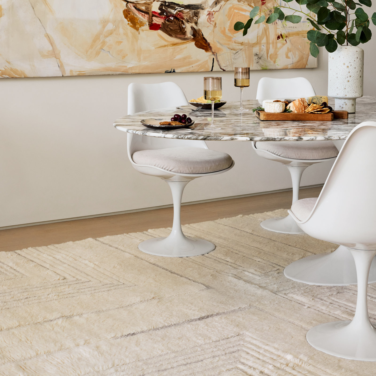 Ivory Light Gray Hand-Tufted Rug, Rectange 5' x 8'