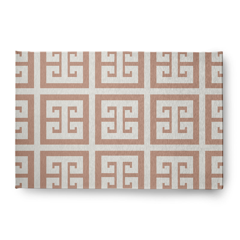 Chenille Geometric Indoor / Outdoor Rug, Rectangle 4' x 6'