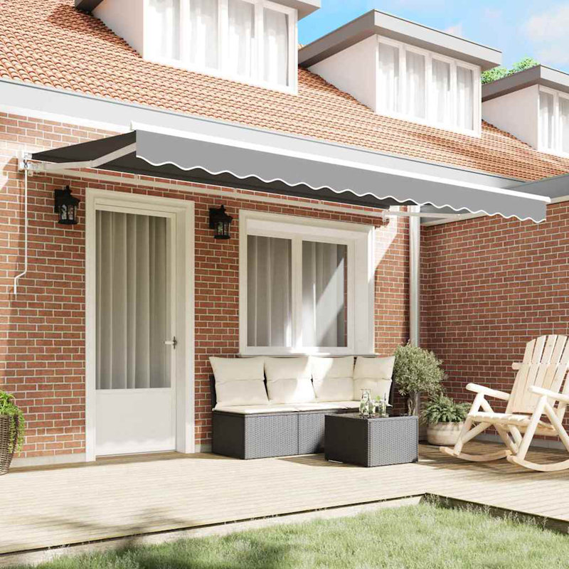 Awning Frame Retractable Anthracite, 400cm W x 200cm D, White