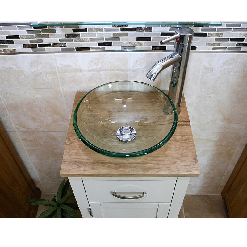 Damarion 401 mm Freestanding Single Vanity with Vessel Glass Basin