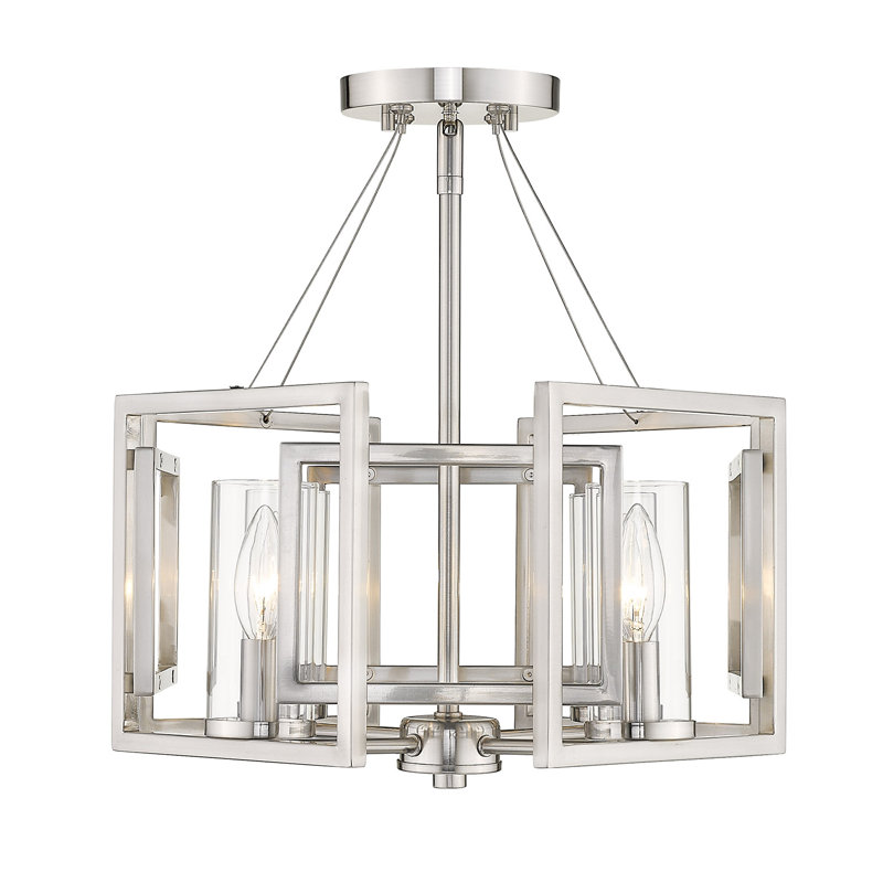 Lustre géométrique à 4 lumières Newlin, Étain