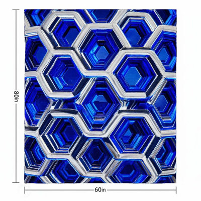 1 Dc à motif de flanelle Dreidel bleu foncé doux festif, vibrant, fantaisiste pour canapé / lit / voyage 60 * 80