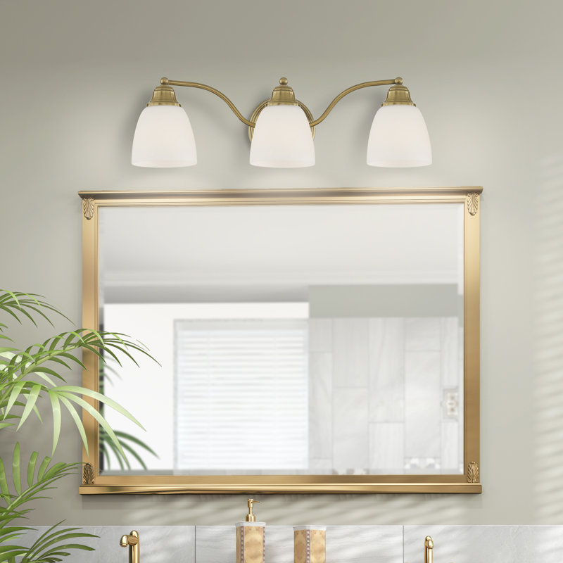 Éclairage de salle de bain à intensité variable 3 lumières Mayday, Laiton antique