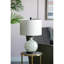 Lampe de table en verre blanc et gris 14 x 14 x 23 po