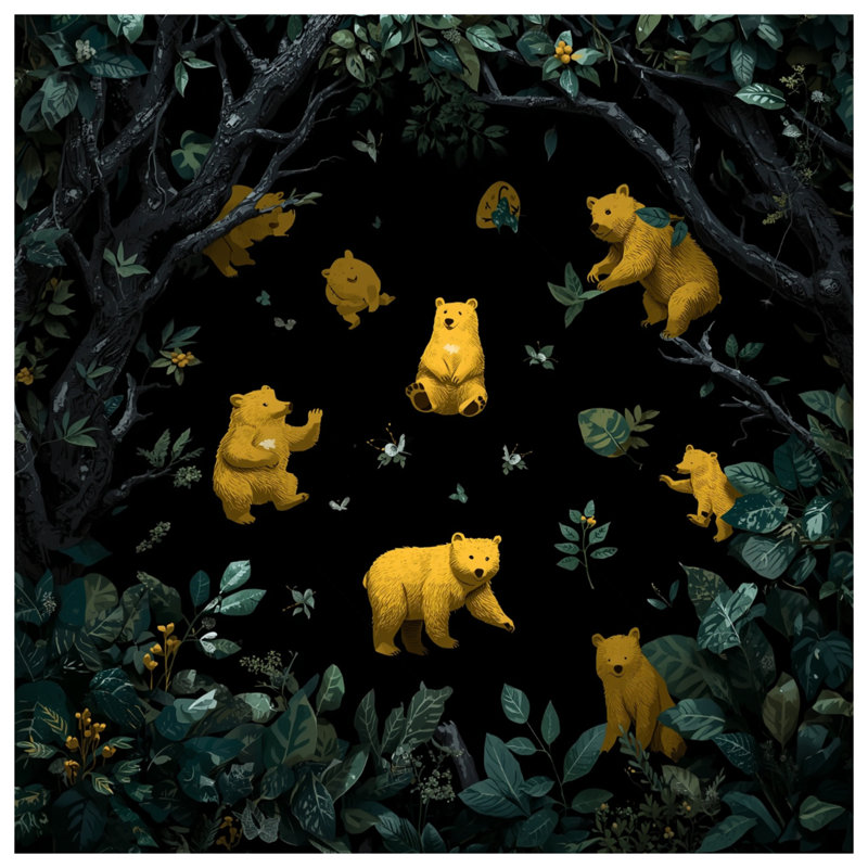 Tapis de bain «Yellow Bears In Forest», L 24 po x L 17 po
