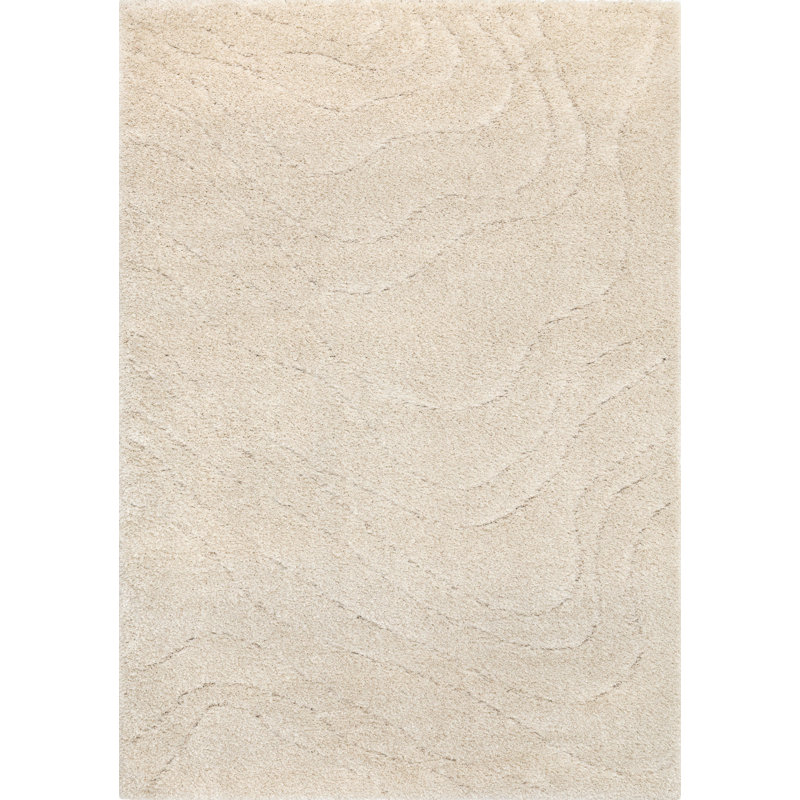 Tapis abstrait crème et beige 8 pi x 11 pi
