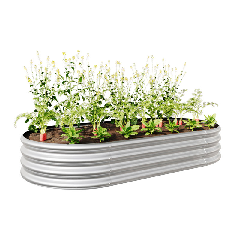 Raised Garden Bed Outdoor, Silver