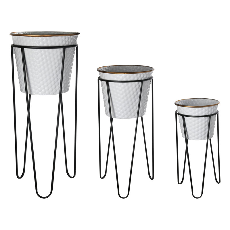 Ensemble de pot de fleurs en métal 3 pièces Hegland