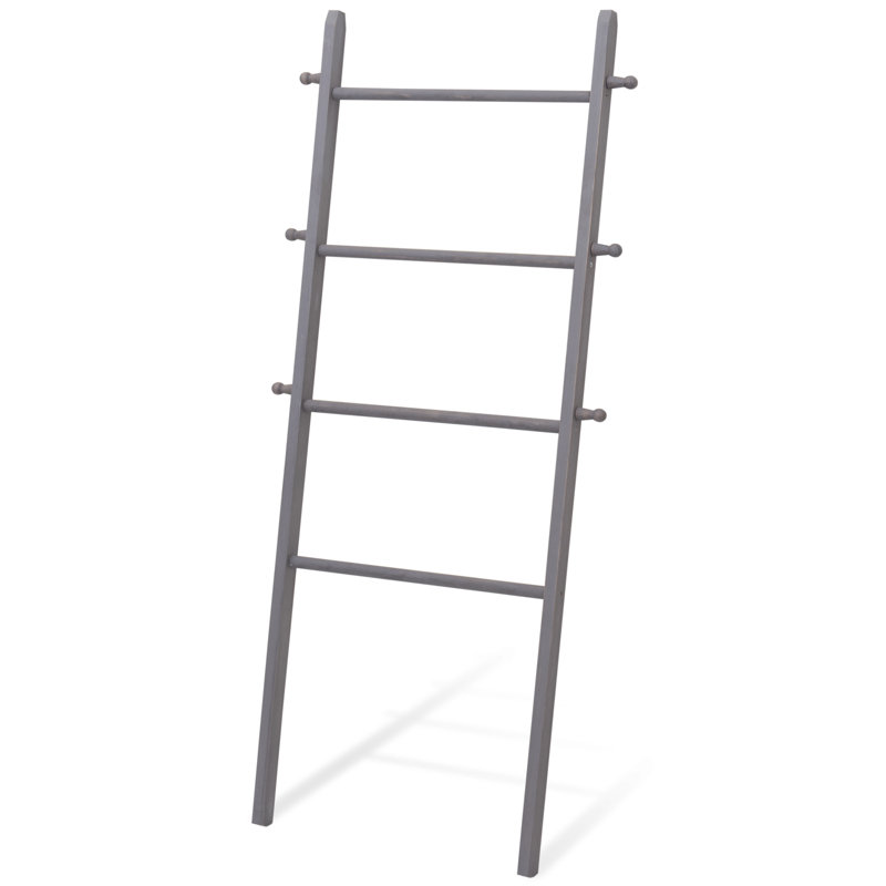 Wood 4 Freestanding Towel Rack, Grey