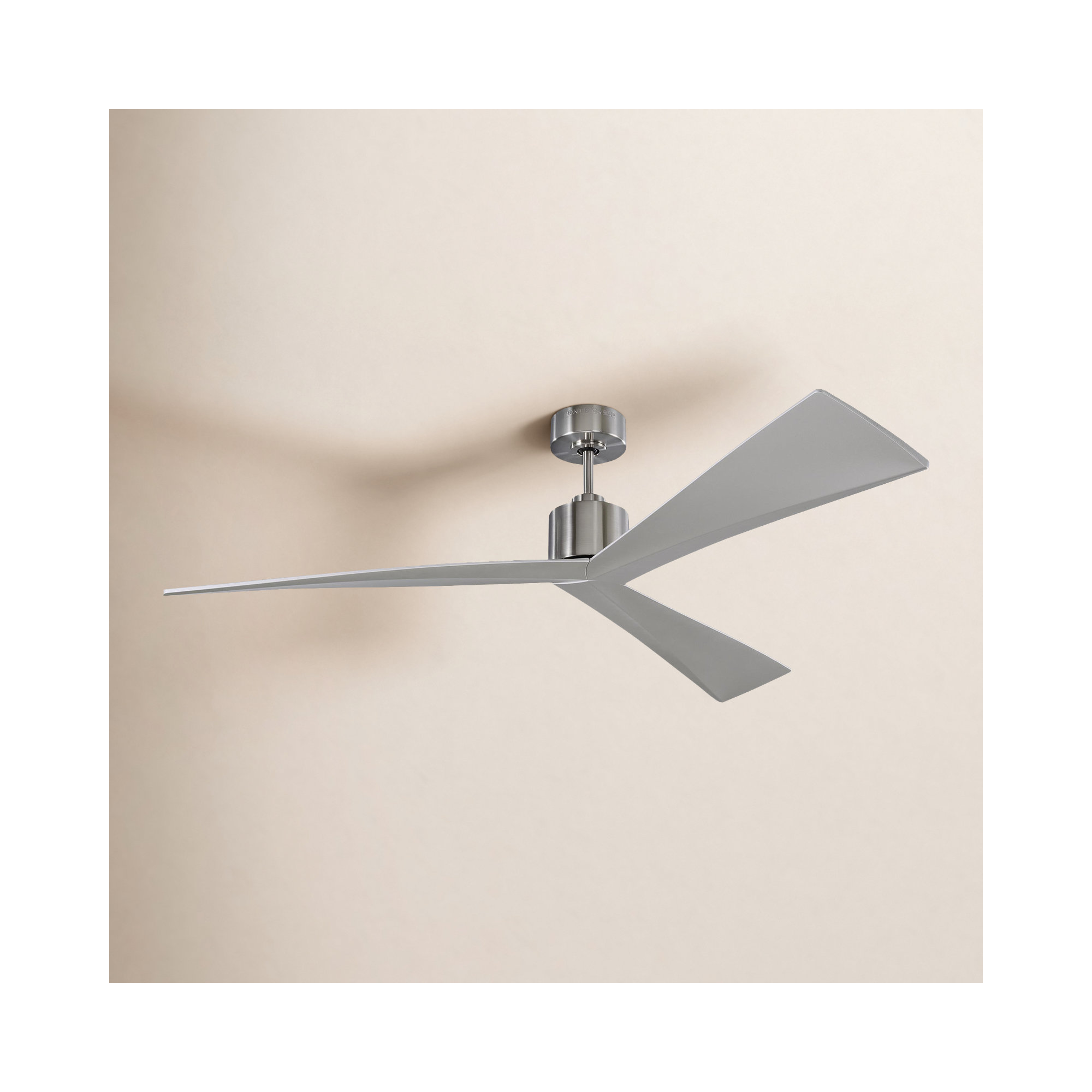 Mirage 60'' 3 Blade Ceiling Fan, 60", Brushed Steel