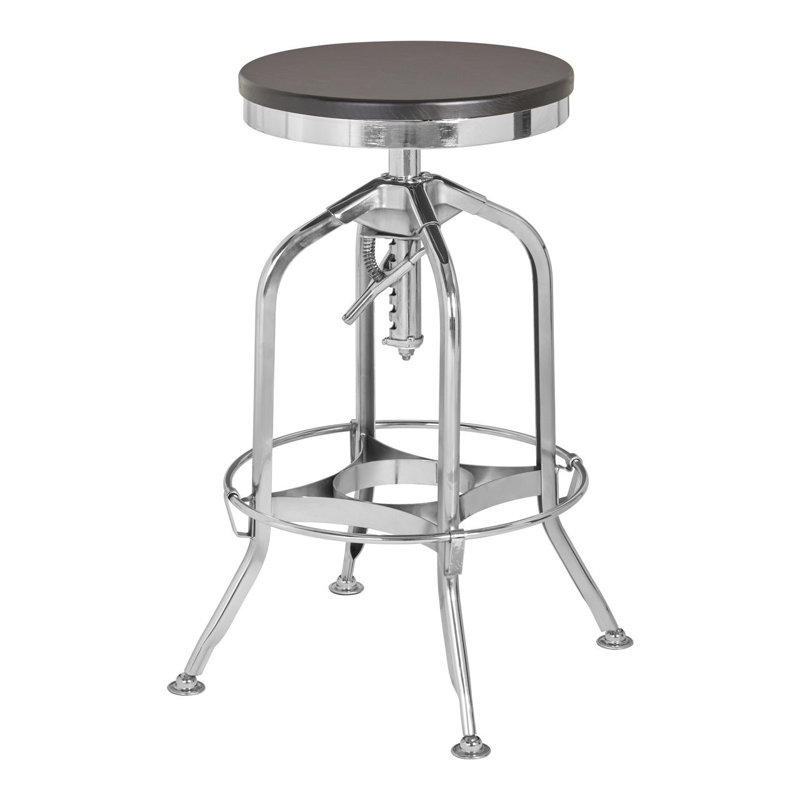 Mccartney Solid Wood Accent Stool, Silver