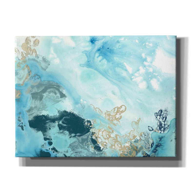 «Aqua Wave Form II» par June Erica, art mural sur toile