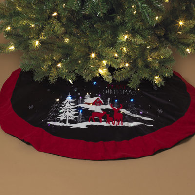 Estate style 48 in D Battery Operated LED Lighted Christmas Tree Skirt