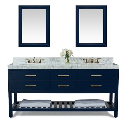 Rome 72"" Double Bathroom Vanity Set with Mirror -  Birch Lane™, C2FC0C6478354A2BAEA23FEE44F9C6C1