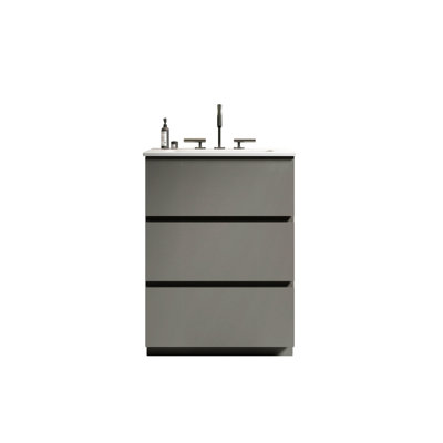 Meuble-lavabo de salle de bain 24 po avec lavabo avec 3 trous de robinet et tiroir TIA